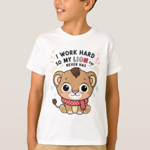 Camiseta Leão excitado - Camisa-T do Cubo-Leão de Pulso Joy