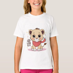 Camiseta Leão excitado - Camisa-T do Cubo-Leão de Pulso Joy