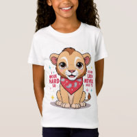Leão excitado - Camisa-T do Cubo-Leão de Pulso Joy