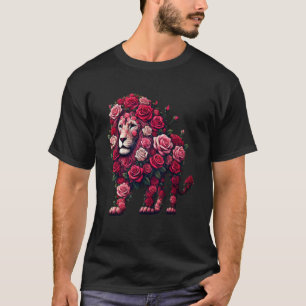 Camiseta Leão Feito de Rosas Floricultura Floral
