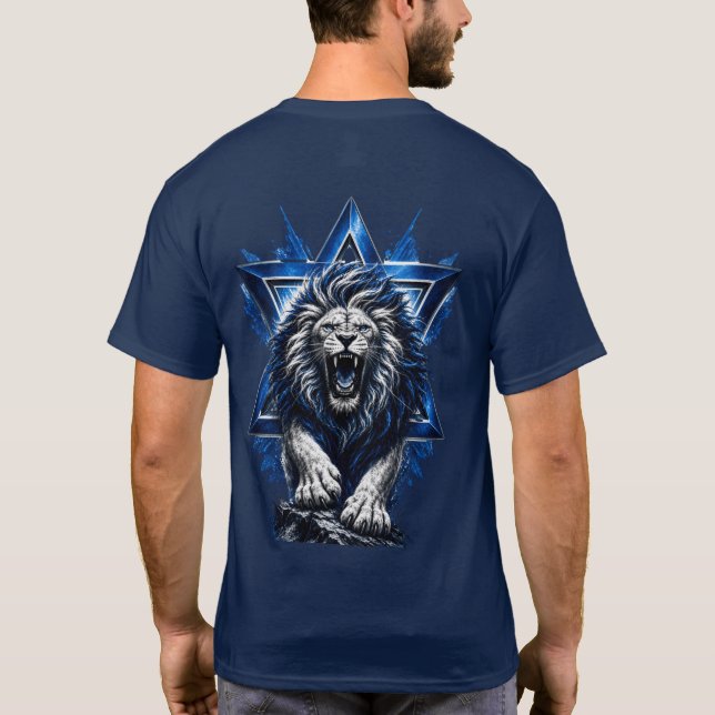 Camiseta Leão Feroz de Judá com Estrela de Davi  (Verso)