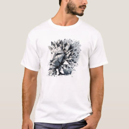 Camiseta Leão Geométrico - Design Animal Abstrato