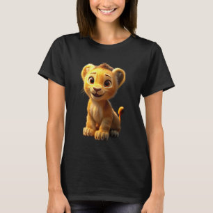 Camiseta Leão Grande Felino Jovem Fofo Leão Leões Crina Amo