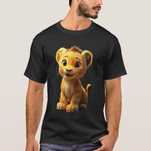 Camiseta Leão Grande Felino Jovem Fofo Leão Leões Crina Amo