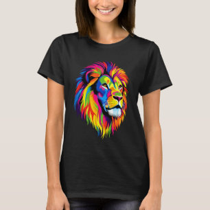 Camiseta Leão Grande Gato Leão Crina Leão Amor Leões Selvag