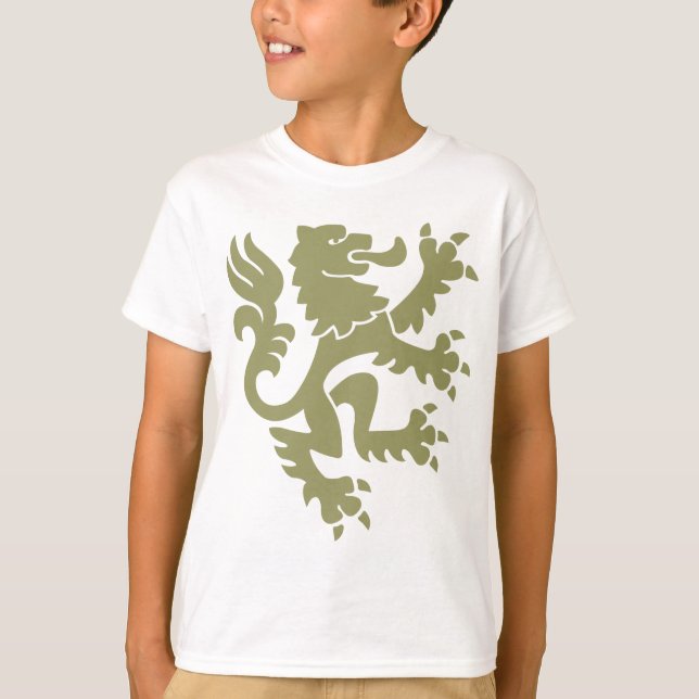 Camiseta Leão Heráldico 01 - Khaki (Frente)