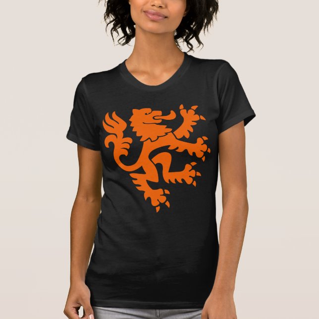 Camiseta Leão Heráldico 01 - Laranja (Frente)
