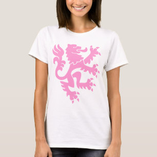 Camiseta Leão heráldico 01 - rosa
