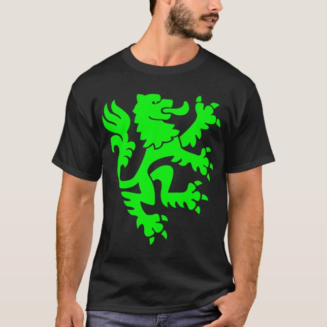 Camiseta Leão Heráldico 01 - Verde (Frente)