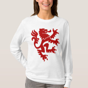 Camiseta Leão heráldico 01 - vermelho do rubi