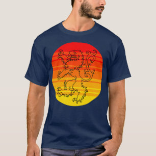 Camiseta Leão Heráldico em Fundo Contemporâneo