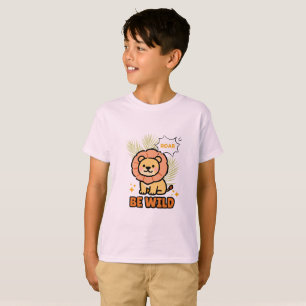 Camiseta Leão Ilustrado Laranja e Amarelo