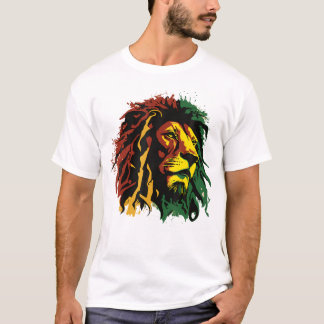 Camiseta Leão jamaicano rasta jamaicano leão de judah re