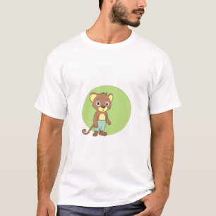 Camiseta Leão-Leão-De-Animal Marrom Pequeno Engraçado