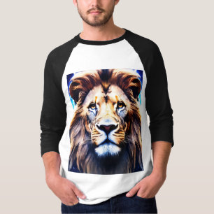 Camiseta Leão-Leão de Arte Retro Pixel - Jogos Geo