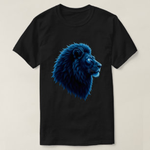 Camiseta Leão Legal Animal Com Olhos Azuis Arte Leão