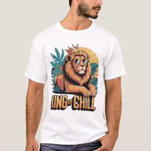 Camiseta Leão legal com Design de copa e óculos escuros