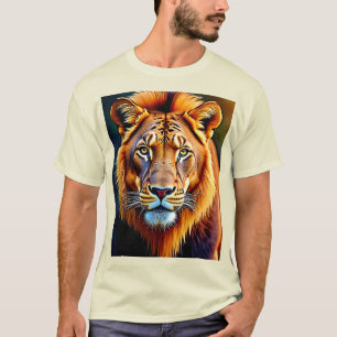 Camiseta Leão Majestoso: Alma do Rei Selvagem Arte