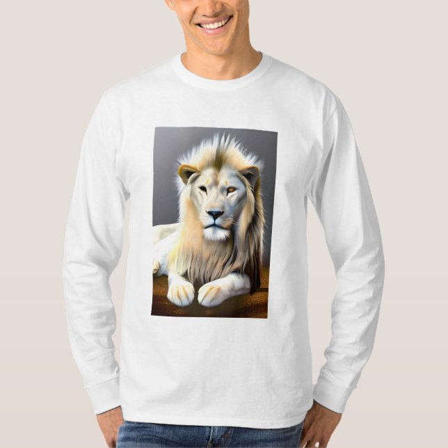 Camiseta Leão Majestoso Branco Eetano (Frente)