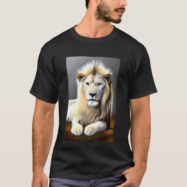 Camiseta Leão Majestoso Branco Eetano (Frente)