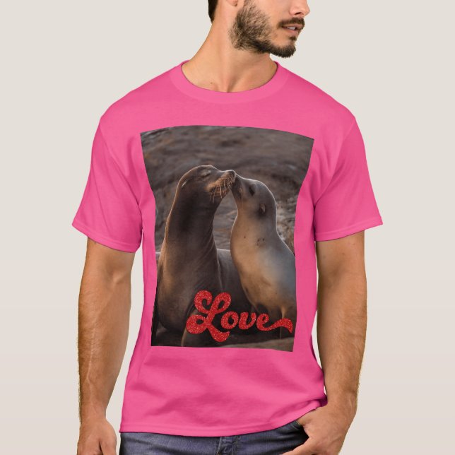 Camiseta Leão-marinho ama menino (Frente)