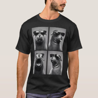 Camiseta Leão-Marinho Fofo Animal Engraçado