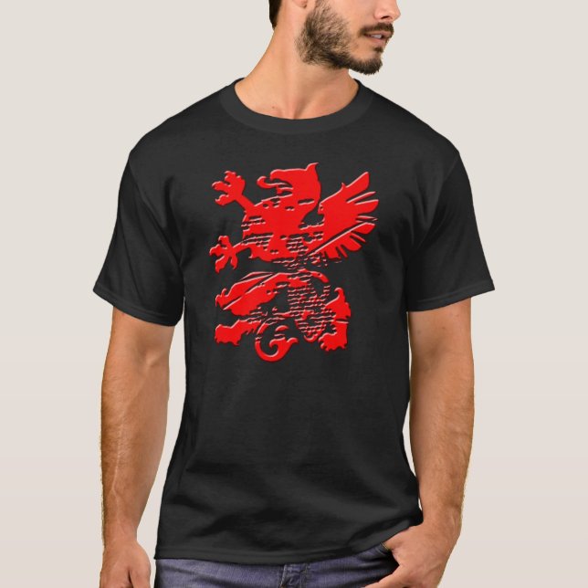 Camiseta Leão medieval vermelho (Frente)