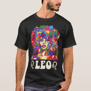 Camiseta Leão Menina Negra Mulher Afro-Americana Arte Anive