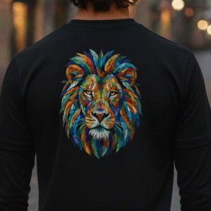 Camiseta Leão Mosaico Colorido – Rei da Força