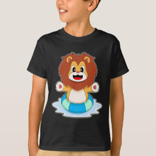 Camiseta Leão nadando com bóia salva-vidas