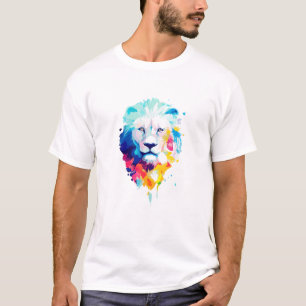 Camiseta Leão Natureza Selvagem Pintura De Arte