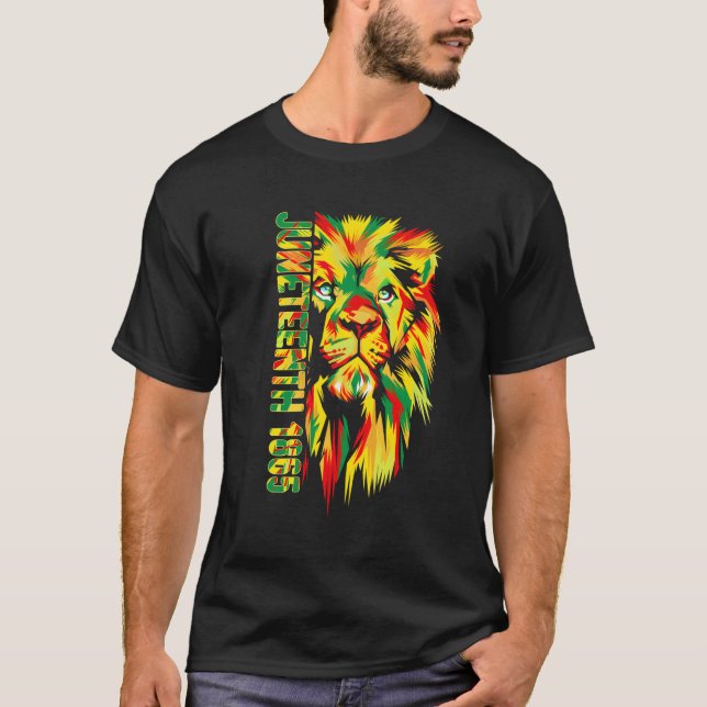 Camiseta Leão Negro Americano 1865 Rei (Frente)