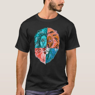 Camiseta Leão Orgulhoso Poderoso Leão Astrologia Cabeça Org
