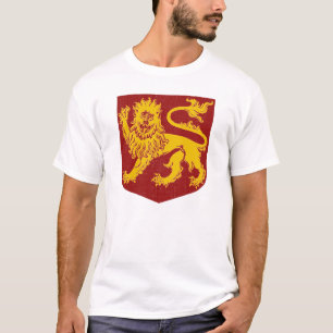 Camiseta Leão ouro no Red Shield Heraldry