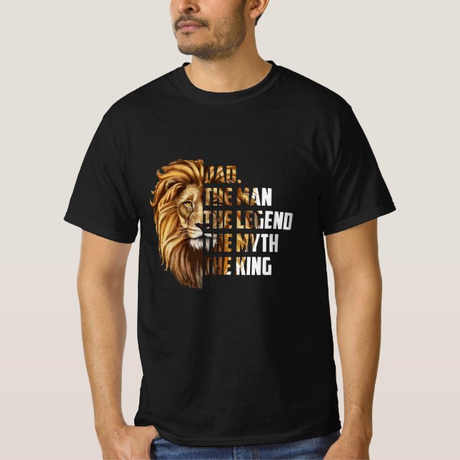 Camiseta Leão Pai O Homem A Lenda O Mito O Rei (Frente)