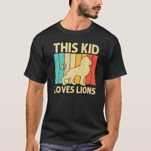 Camiseta Leão Para Crianças Meninos Retro Africano Safari Z