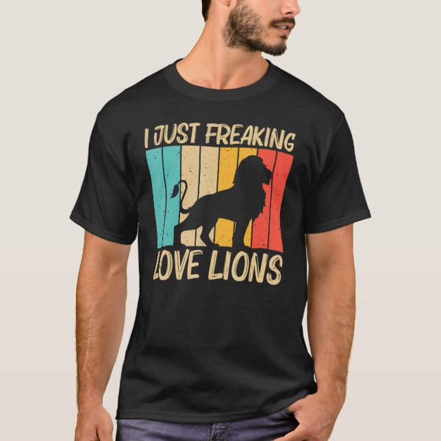 Camiseta Leão Para Homens Leão Selva Safari Animal 1 (Frente)