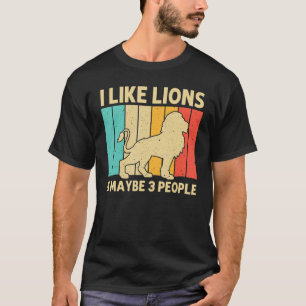 Camiseta Leão Para Homens Ret Animal Safari Zoo Africano