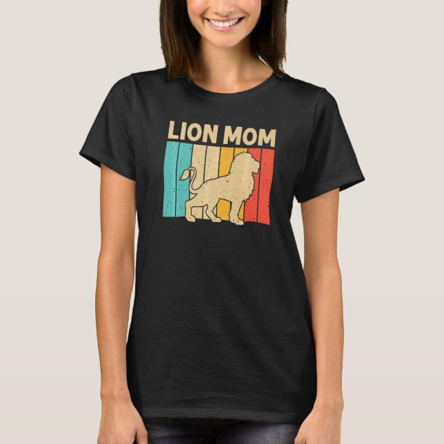 Camiseta Leão Para Mãe Mãe Mãe Afro Safari Zoo Retro (Frente)