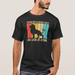 Camiseta Leão Para Mulheres Raparigas Leão Selva Safari Ani