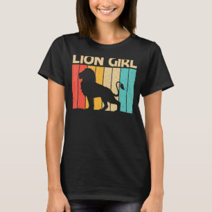 Camiseta Leão Para Raparigas Leão Selva Safari Animal