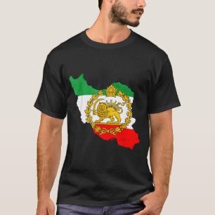 Camiseta leão persa, mapa do Irã, bandeira iraniana, leão &