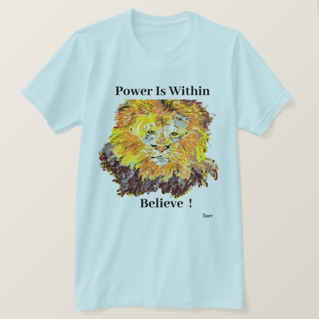 Camiseta Leão: Poder  (Frente do Design)