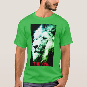 Camiseta Leão Pop Art Verde Shamrock Moderno Elegante Mascu