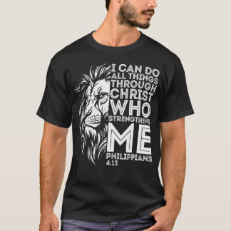 Camiseta Leão Posso Fazer Todas as Coisas Através de Cristo