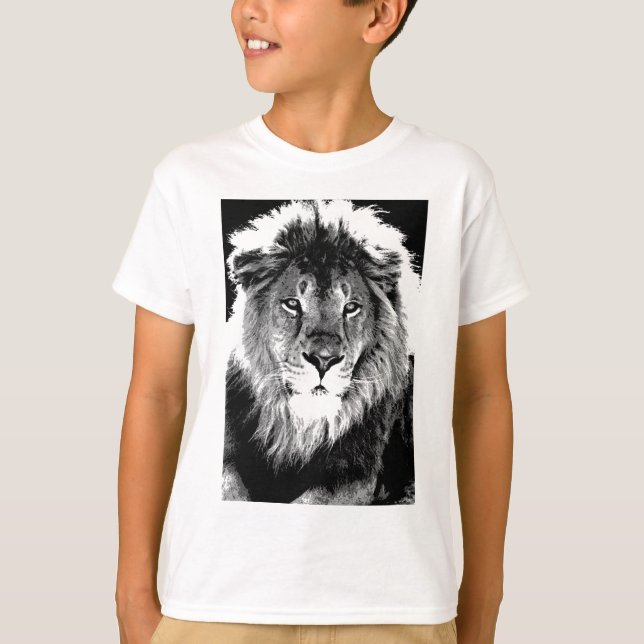 Camiseta Leão preto e branco (Frente)