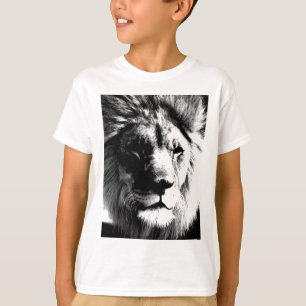 Camiseta Leão preto e branco