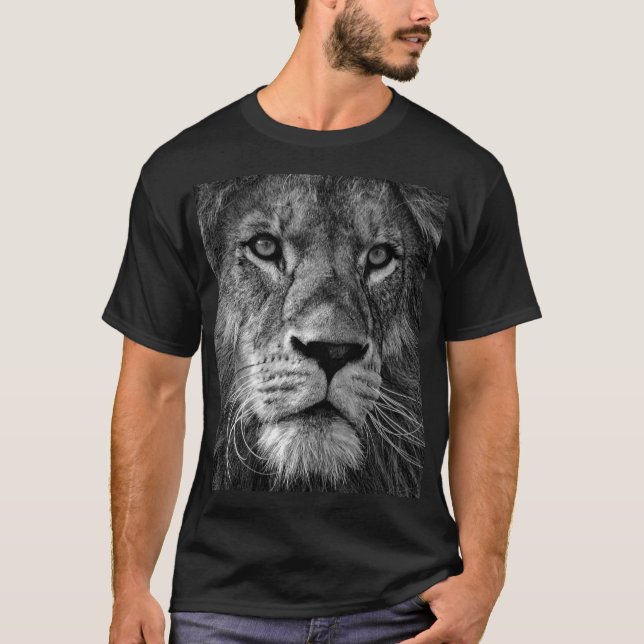 Camiseta Leão preto e branco (Frente)