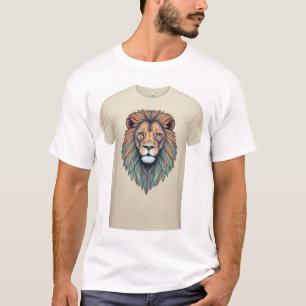Camiseta "Leão Retroativo Geométrico: Tee de Devolução dos