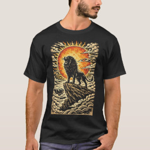 Camiseta Leão Rugindo Ao Sol - Arte Inspiradora